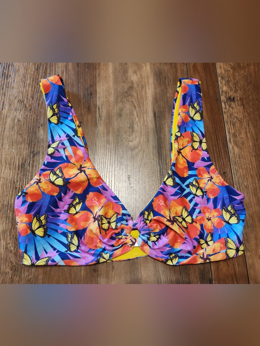 Moana Bikini Vibrant Butterfly Tropical Swim Top - Multi